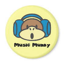 Music Munky Magnet by KrispysKingdom Music Munky Magnet