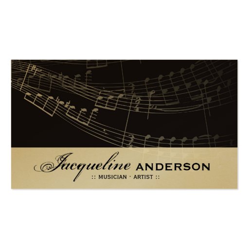 Music Musical Symphony Notes Song Singing Artist Business Card (front side)
