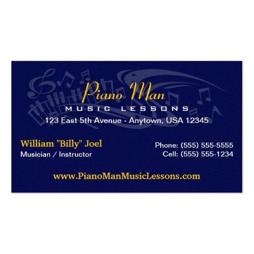 Music / Musician Business Card (front side)