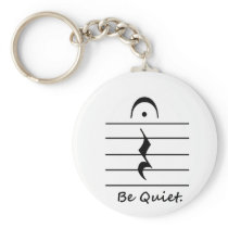 Music Notation Rest Be Quiet Keychains