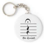 Music Notation Rest Be Quiet Keychains