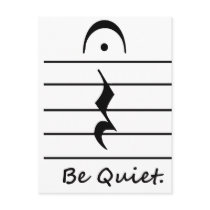Music Notation Rest Be Quiet Post Card