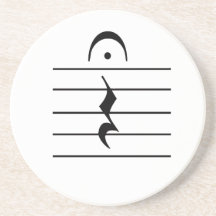 Music Notation Rest Blank Coasters