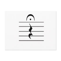 Music Notation Rest Blank Postcards