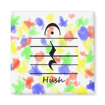 Music Notation Rest with Hush Fridge Magnets