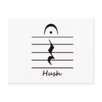 Music Notation Rest with Hush Postcard