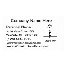Music Notation Rest with Shut up Business Cards