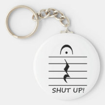Music Notation Rest with Shut up Key Chain