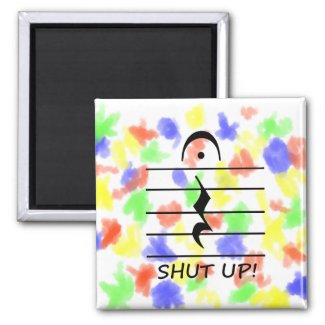 Music Notation Rest with Shut up magnet