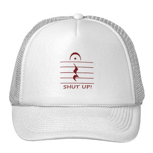 Music Notation Rest with Shut up Maroon Mesh Hat