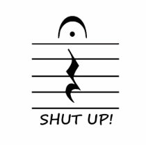 Music Notation Rest with Shut up Photo Cutouts