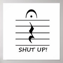 Music Notation Rest with Shut up Print