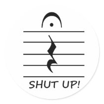 Music Notation Rest with Shut up Stickers