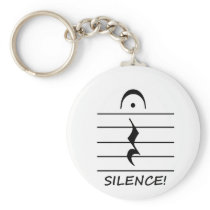 Music Notation Rest with Silence Keychain