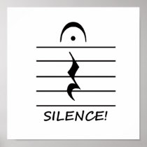 Music Notation Rest with Silence Print