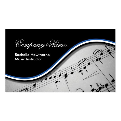 Music Note  Business Cards ~ Blue