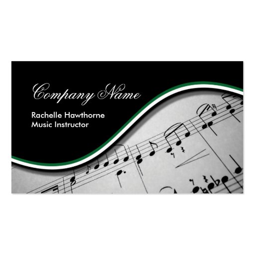 Music Note  Business Cards ~ green