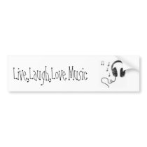 music note, Live,Laugh,Love Music bumper stickers