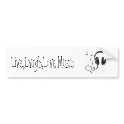 music note, Live,Laugh,Love Music Bumper Sticker by luckman93