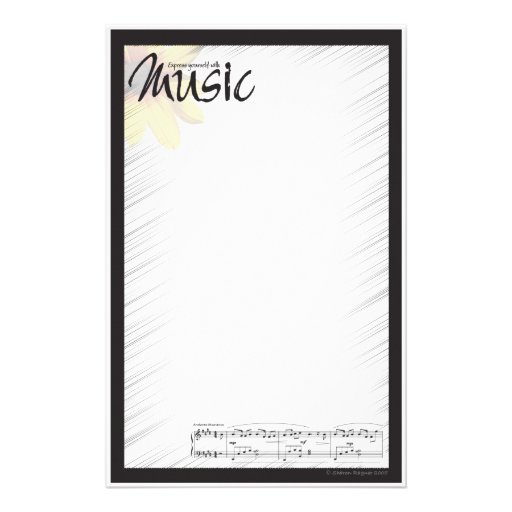 Music Note Paper Custom Stationery | Zazzle