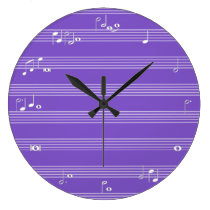 Music note time clock - purple at Zazzle