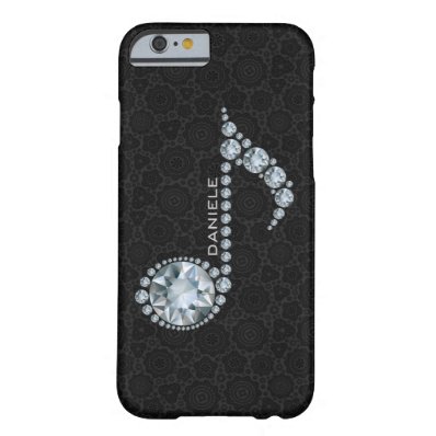 Music Note White Diamonds Over Black Barely There iPhone 6 Case