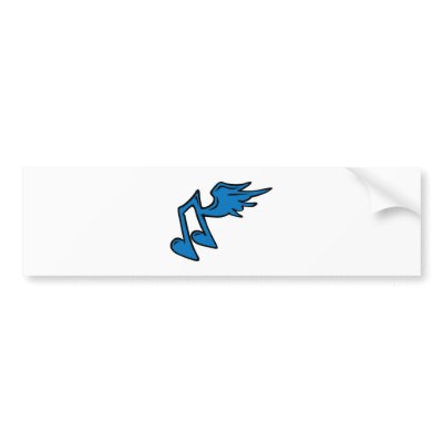 music note with wings bumper sticker by geekme
