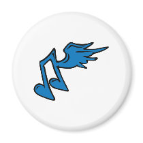 music note with wings magnets