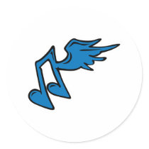music note with wings stickers