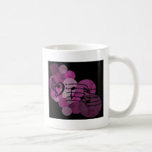 Music notes and polka dots – pink mug