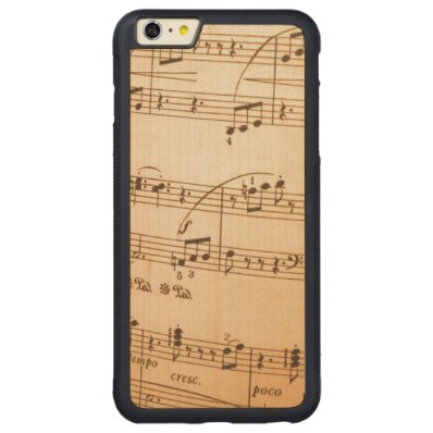Music Notes Background Carved® Maple iPhone 6 Plus Bumper Case