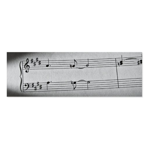 Music Notes Bookmark Business Card Template (front side)