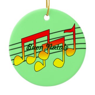 music notes Buon Natale Christmas Ornament ornament