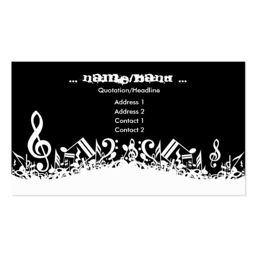 Music notes Business card (front side)