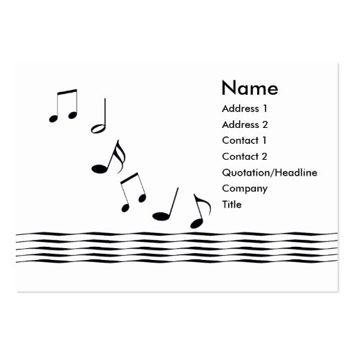 Music Notes - Chubby Business Card Templates (front side)