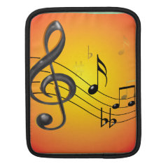 Music Notes iPad Rickshaw Sleeve Sleeves For iPads