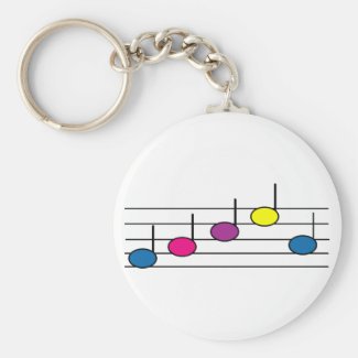 Music Notes Key Chain