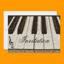 Music notes & Keys_ invitations