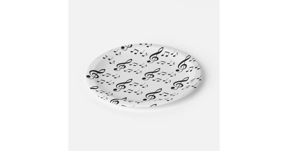 "Music Notes" Paper Plates Zazzle