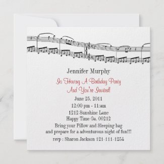 Music Notes Party Invitations invitation