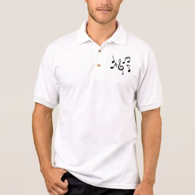 Music notes polo t-shirt