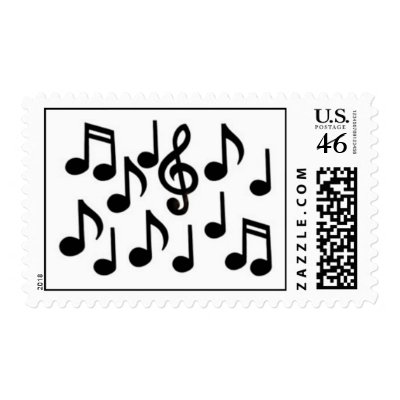 music notes postage