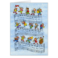 Music Notes Song for Kids-Christmas Greeting Card