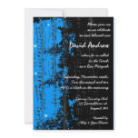 Music Notes Stars Bar Mitzvah Invitation blue