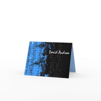 Music Notes Stars Bar Mitzvah thank you card card