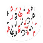 Music Notes Round Sticker