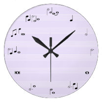 Music notes time clock - lilac purple at Zazzle
