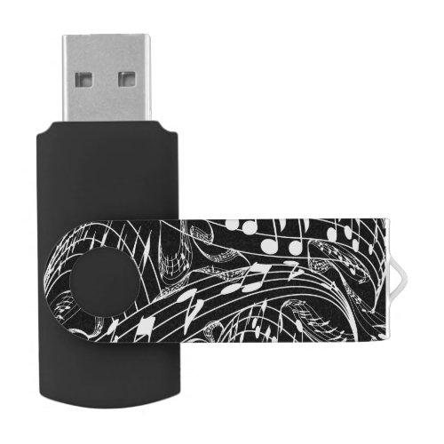 MUSIC NOTES-USB DRIVE SWIVEL USB 3.0 FLASH DRIVE