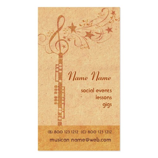 Music oboe Band Business Cards