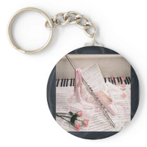 Music of Flute and Keys Keychain